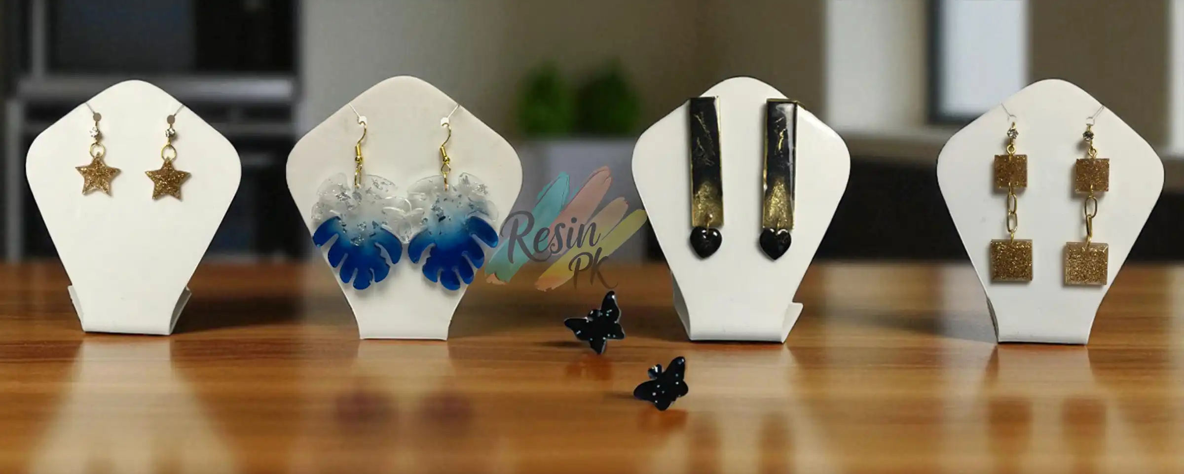 Handmade-Resin-Earrings-Set Star-Leaf-Heart- Square-Dangle-Earrings-Resin-PK-Jewelry